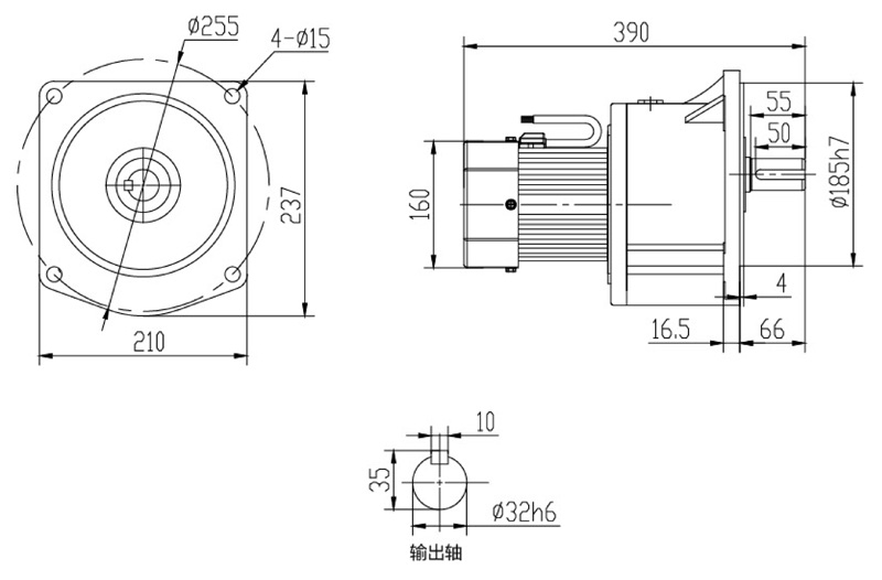 SV32-1500W微型永磁减速电机图纸